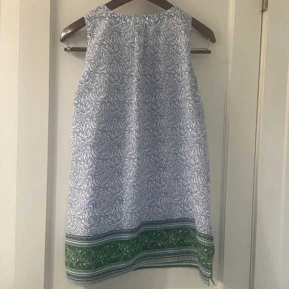 Dalia Sleeveless Top Women's size Large Green and Blue - Picture 3 of 6